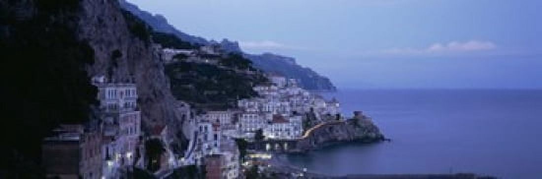 High angle view of a village near the sea Amalfi Amalfi Coast Salerno Campania Italy Canvas Art - Panoramic Images (18 x 6)