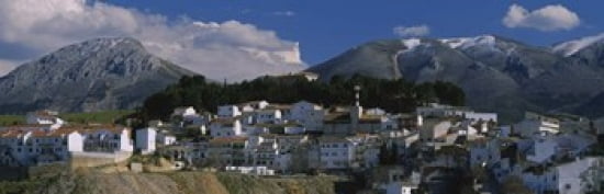 High angle view of a village on a mountainside Iznalloz Granada Andalusia Spain Canvas Art - Panoramic Images (36 x 12)