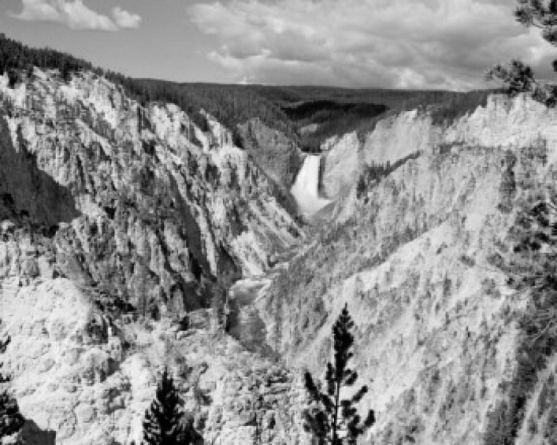 High angle view of a waterfall Lower Yellowstone Falls Yellowstone River Yellowstone National Park Wyoming USA Canvas Art - (24 x 36)