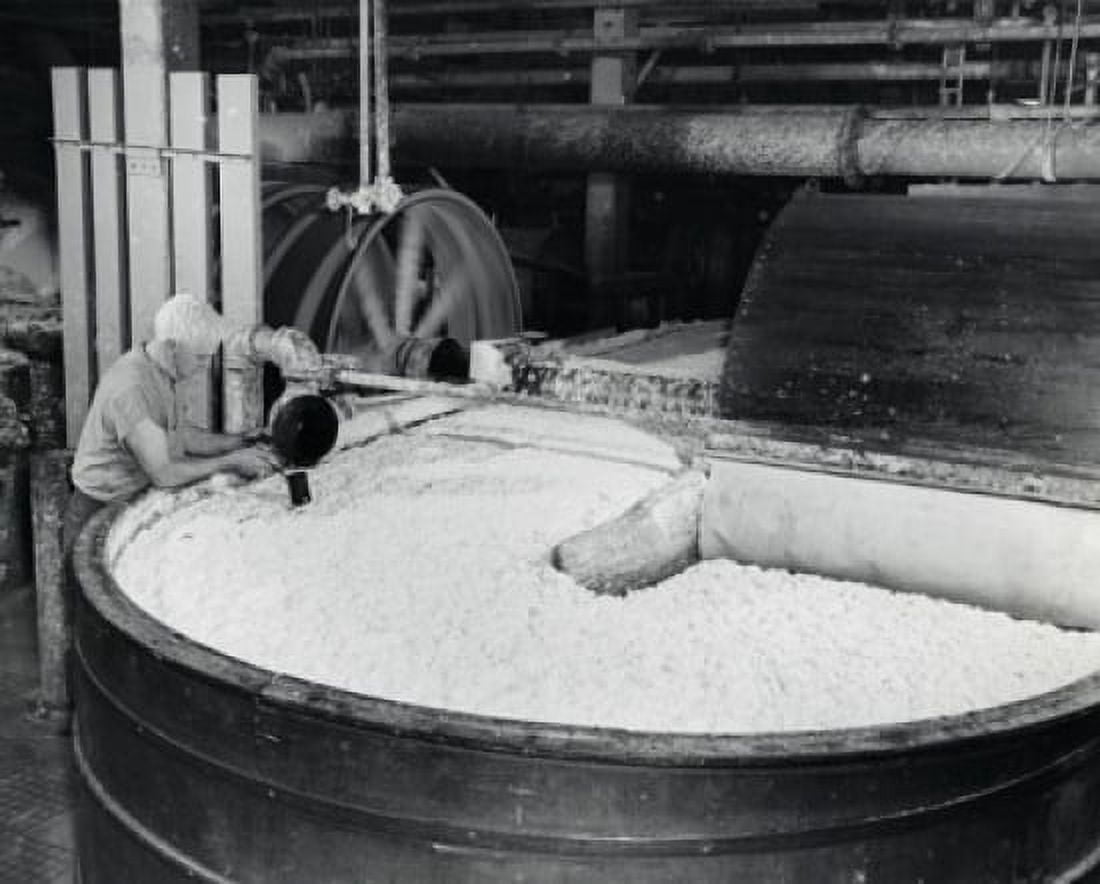 High angle view of a worker working in a paper mill Canvas Art -  (18 x 24)