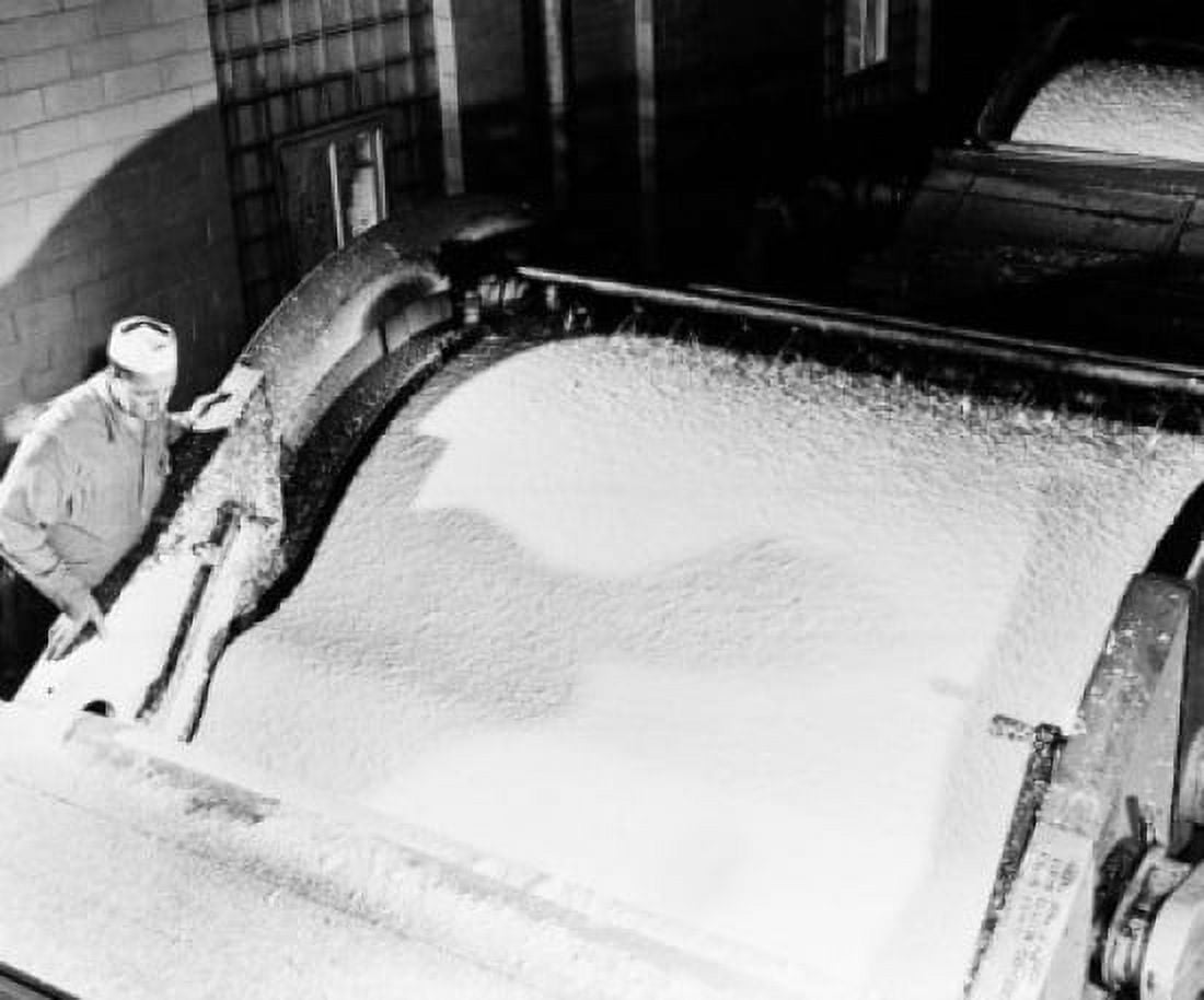 High angle view of a worker working in a paper mill Canvas Art - (24 x 36)