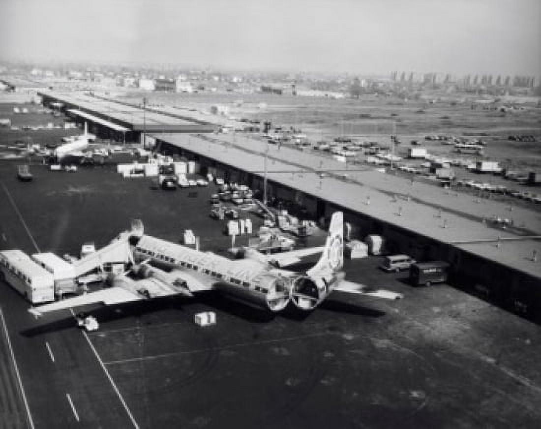 High angle view of airplanes at an airport Canvas Art - (18 x 24)