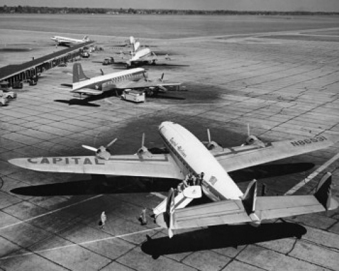 High angle view of airplanes at an airport Willow Run Airport Michigan USA Canvas Art - (18 x 24)