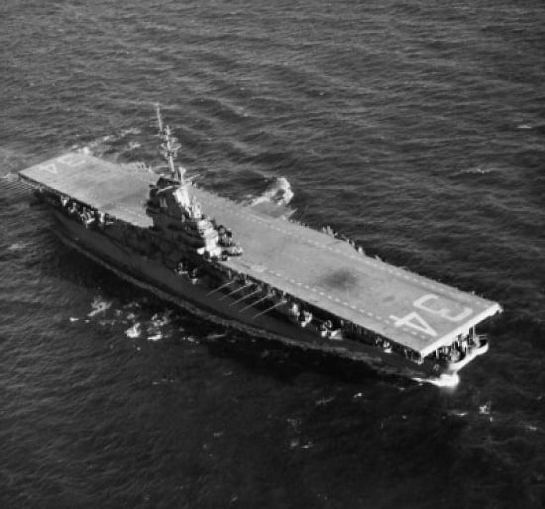 High angle view of an aircraft carrier in the sea USS Oriskany (CV-34) Canvas Art - (24 x 36)