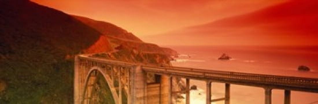 High angle view of an arch bridge Bixby Bridge Big Sur California USA Canvas Art - Panoramic Images (18 x 6)