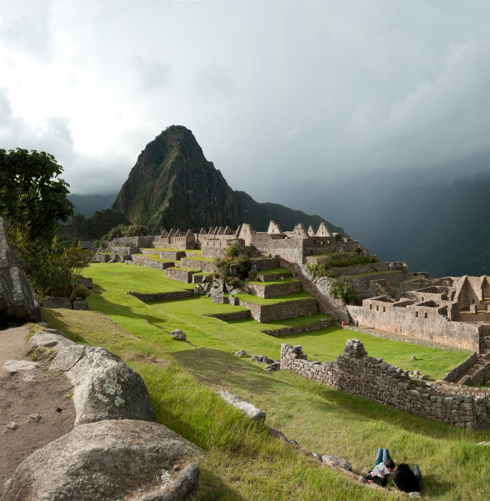 High angle view of an archaeological site Machu Picchu Cusco Region Peru Canvas Art - Panoramic Images (24 x 24)