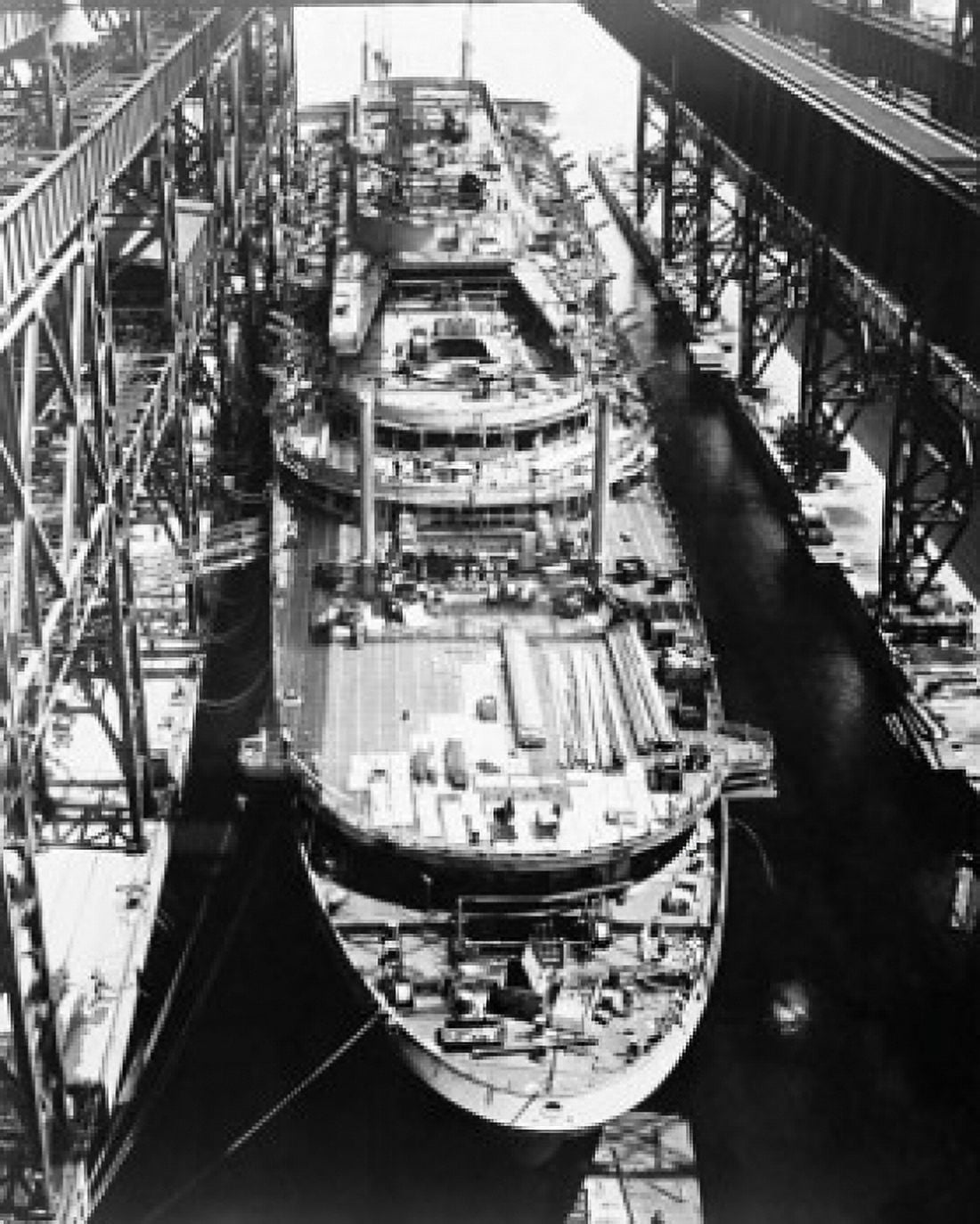 High angle view of an industrial ship docked Canvas Art -  (24 x 36)