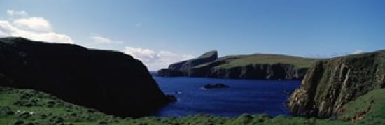 High angle view of an inlet Shetland Islands Scotland Canvas Art - Panoramic Images (36 x 12)