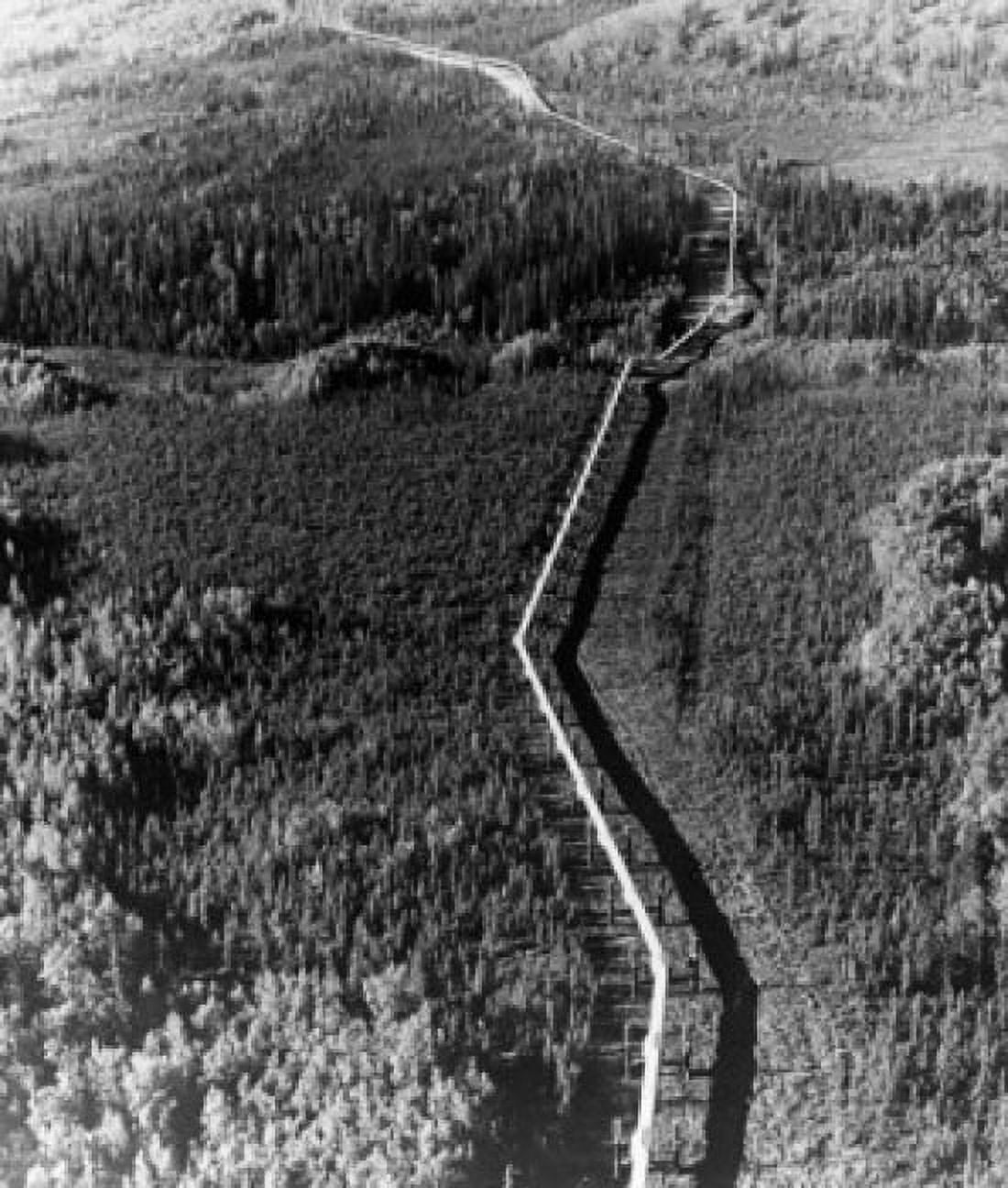 High angle view of an oil pipeline passing through a landscape Trans Alaska Pipeline Alaska USA Canvas Art - (18 x 24)