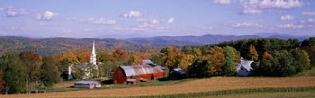High angle view of barns in a field Peacham Vermont USA Canvas Art - Panoramic Images (18 x 6)