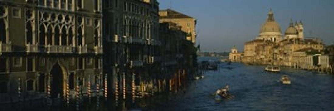 High angle view of boats in a canal Santa Maria Della Salute Grand Canal Venice Italy Canvas Art - Panoramic Images (18 x 6)