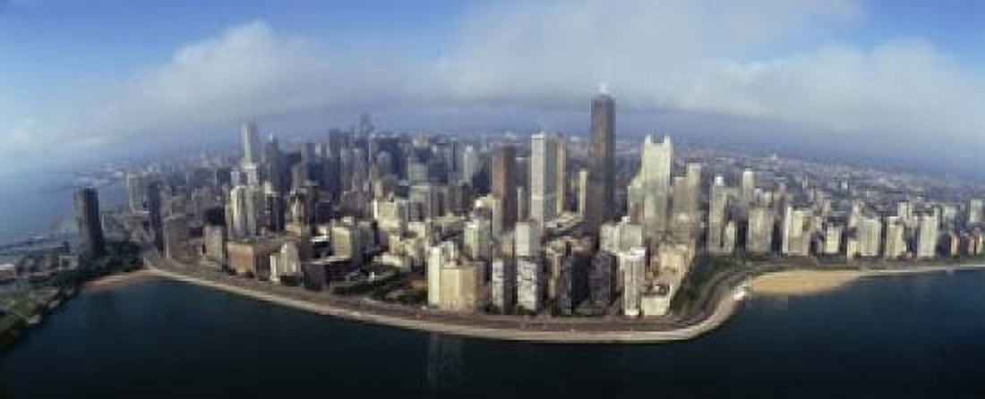 High angle view of buildings at the waterfront Chicago Illinois USA Canvas Art - Panoramic Images (15 x 6)