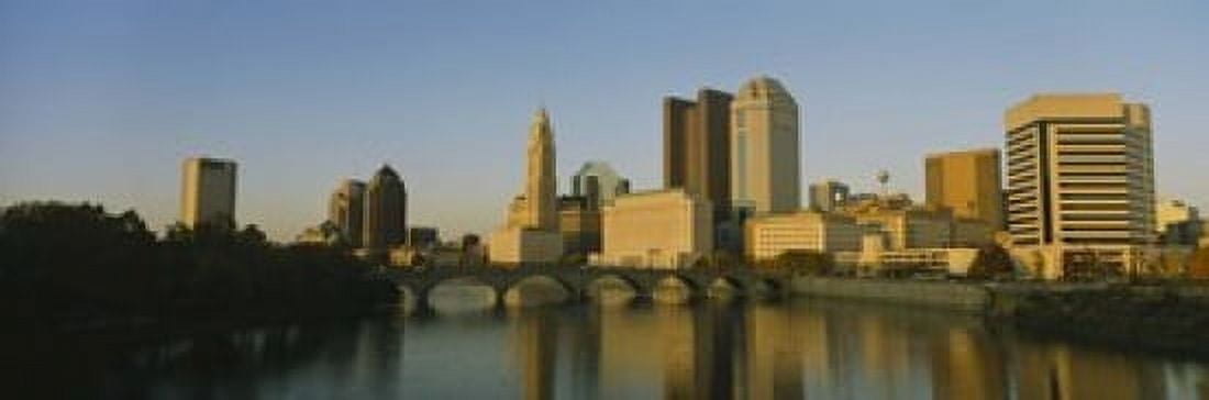 High angle view of buildings at the waterfront Columbus Ohio USA Canvas Art - Panoramic Images (18 x 6)