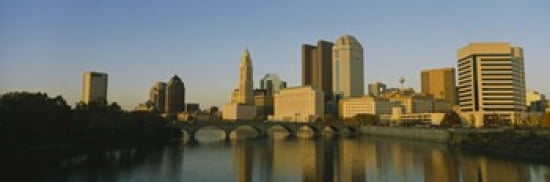 High angle view of buildings at the waterfront Columbus Ohio USA Canvas Art - Panoramic Images (36 x 12)
