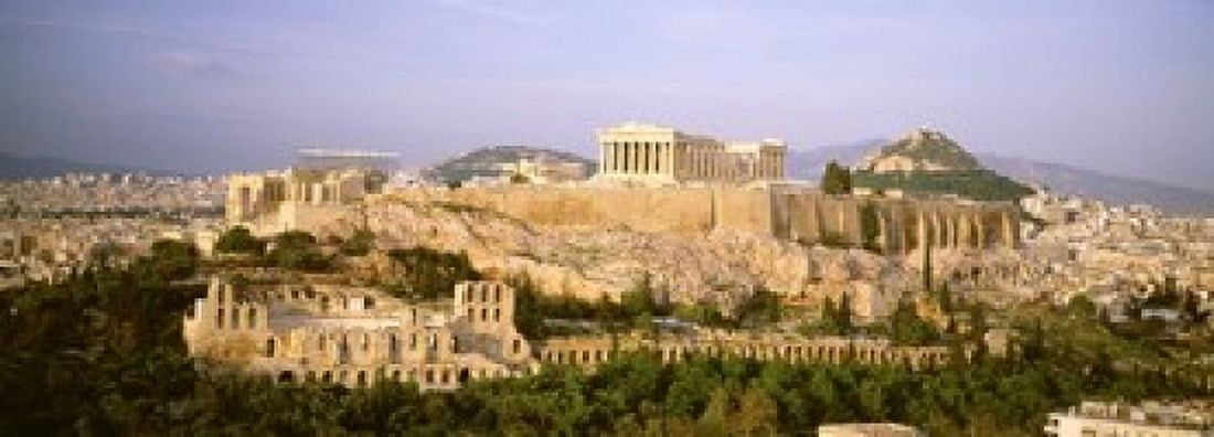 High angle view of buildings in a city Acropolis Athens Greece Canvas Art - Panoramic Images (18 x 7)