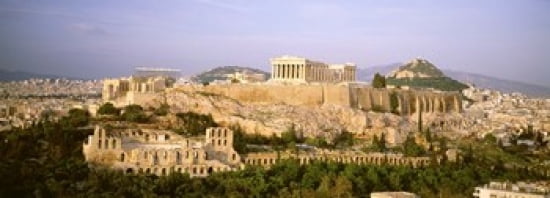 High angle view of buildings in a city Acropolis Athens Greece Canvas Art - Panoramic Images (36 x 13)