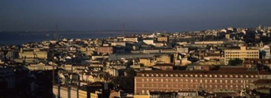 High angle view of buildings in a city Alfama Lisbon Portugal Canvas Art - Panoramic Images (18 x 7)