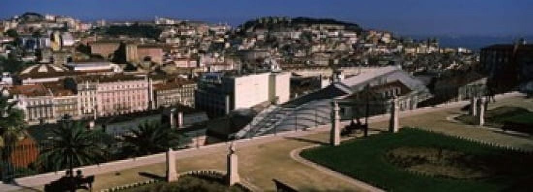 High angle view of buildings in a city Alfama Lisbon Portugal Canvas Art - Panoramic Images (18 x 7)