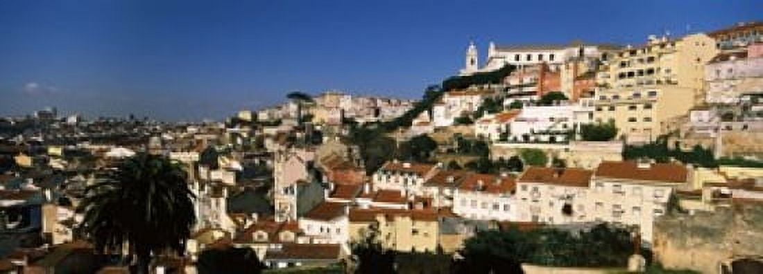 High angle view of buildings in a city Alfama Lisbon Portugal Canvas Art - Panoramic Images (18 x 7)