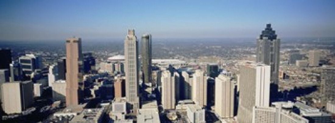 High angle view of buildings in a city Atlanta Georgia USA Canvas Art - Panoramic Images (18 x 7)