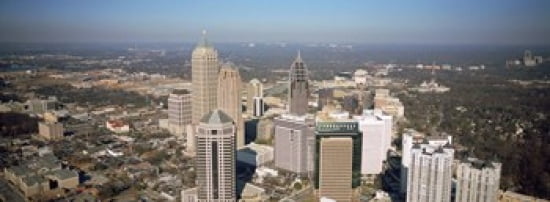 High angle view of buildings in a city Atlanta Georgia USA Canvas Art - Panoramic Images (36 x 13)