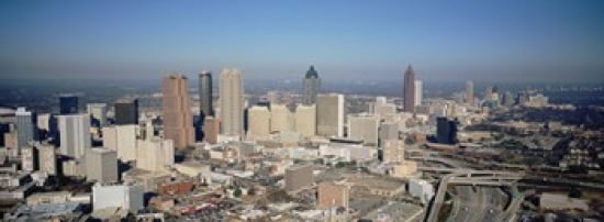 High angle view of buildings in a city Atlanta Georgia USA Canvas Art - Panoramic Images (36 x 13)