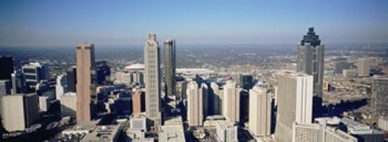 High angle view of buildings in a city Atlanta Georgia USA Canvas Art - Panoramic Images (36 x 13)