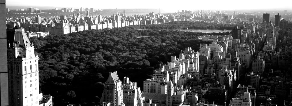 High angle view of buildings in a city Central Park Manhattan New York City New York State USA Canvas Art - Panoramic Images (13 x 36)