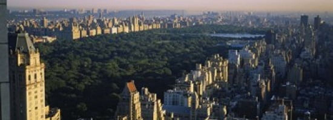 High angle view of buildings in a city Central Park Manhattan New York City New York State USA Canvas Art - Panoramic Images (18 x 7)