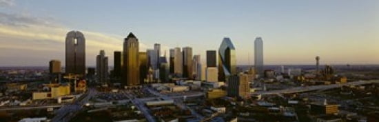 High angle view of buildings in a city Dallas Texas USA Canvas Art - Panoramic Images (36 x 12)