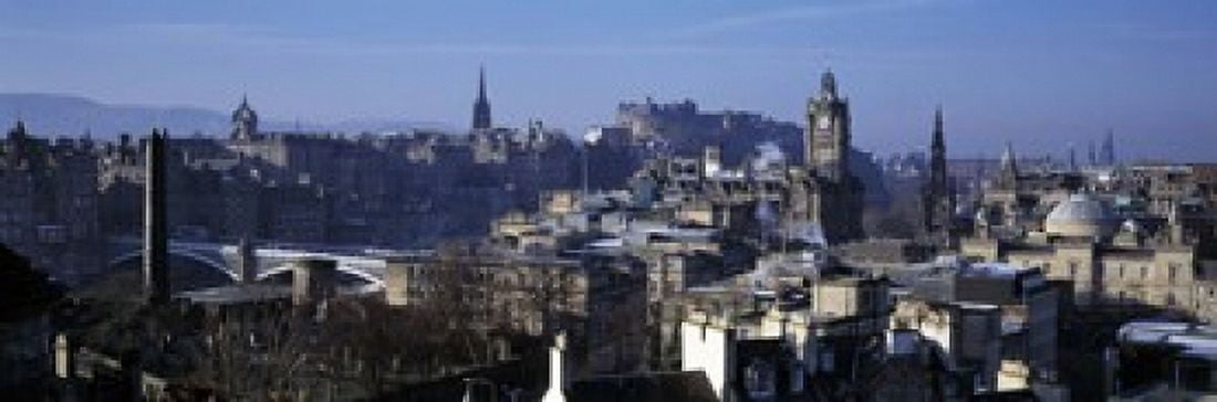 High angle view of buildings in a city Edinburgh Scotland Canvas Art - Panoramic Images (18 x 6)