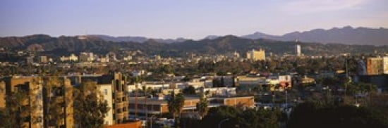 High angle view of buildings in a city Hollywood City of Los Angeles California USA Canvas Art - Panoramic Images (36 x 12)