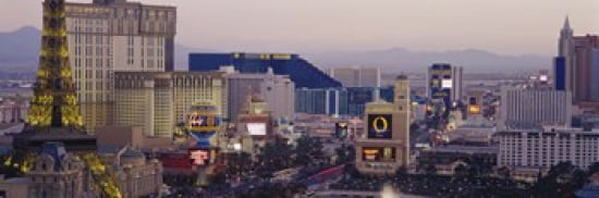 High angle view of buildings in a city Las Vegas Nevada USA Canvas Art - Panoramic Images (36 x 12)