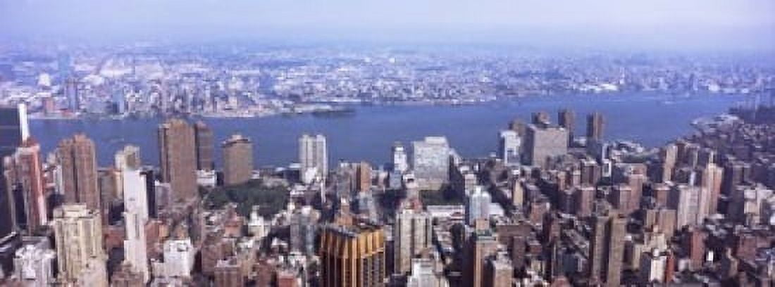 High angle view of buildings in a city Manhattan New York City New York State USA 2011 Canvas Art - Panoramic Images (18 x 7)