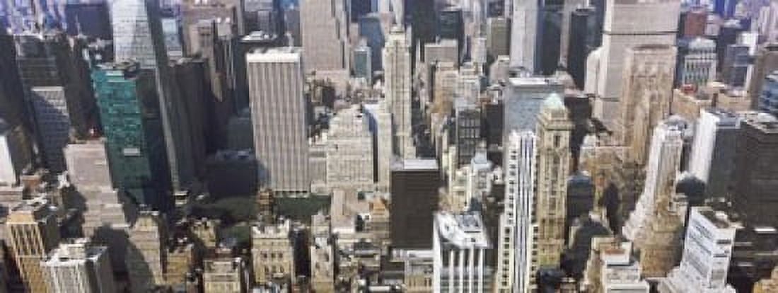 High angle view of buildings in a city Manhattan New York City New York State USA Canvas Art - Panoramic Images (15 x 6)
