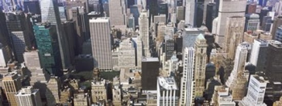 High angle view of buildings in a city Manhattan New York City New York State USA Canvas Art - Panoramic Images (30 x 12)