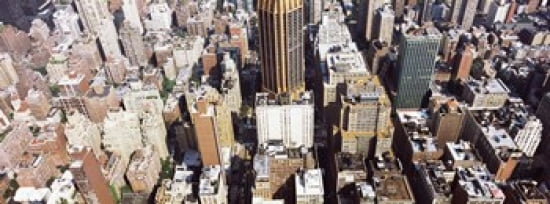High angle view of buildings in a city Manhattan New York City New York State USA Canvas Art - Panoramic Images (30 x 12)