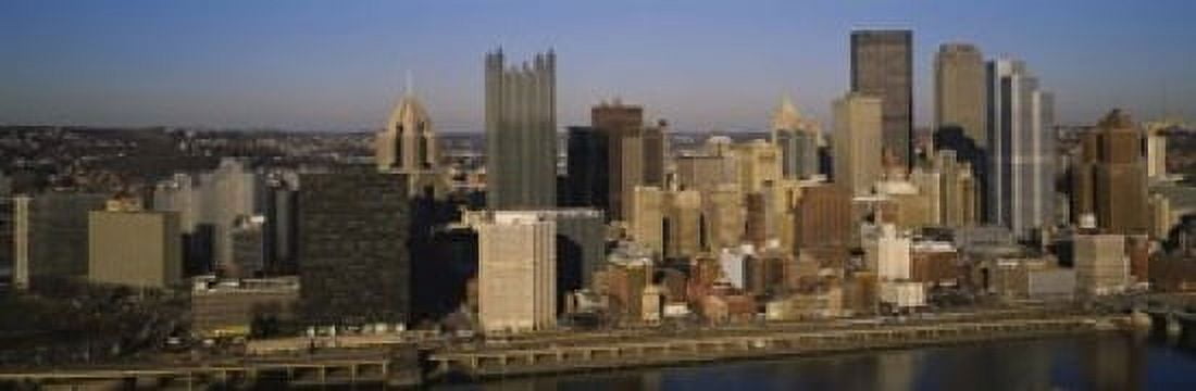 High angle view of buildings in a city Pittsburgh Pennsylvania USA Canvas Art - Panoramic Images (18 x 6)