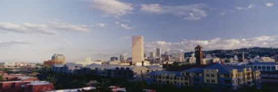 High angle view of buildings in a city Portland Oregon USA Canvas Art - Panoramic Images (36 x 12)