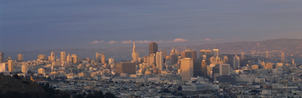 High angle view of buildings in a city San Francisco California USA Canvas Art - Panoramic Images (27 x 9)