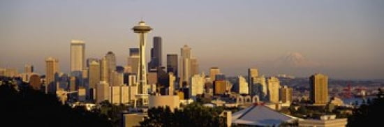 High angle view of buildings in a city Seattle Washington State USA Canvas Art - Panoramic Images (36 x 12)