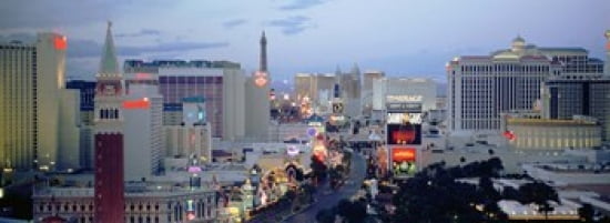 High angle view of buildings in a city The Strip Las Vegas Nevada USA Canvas Art - Panoramic Images (36 x 13)