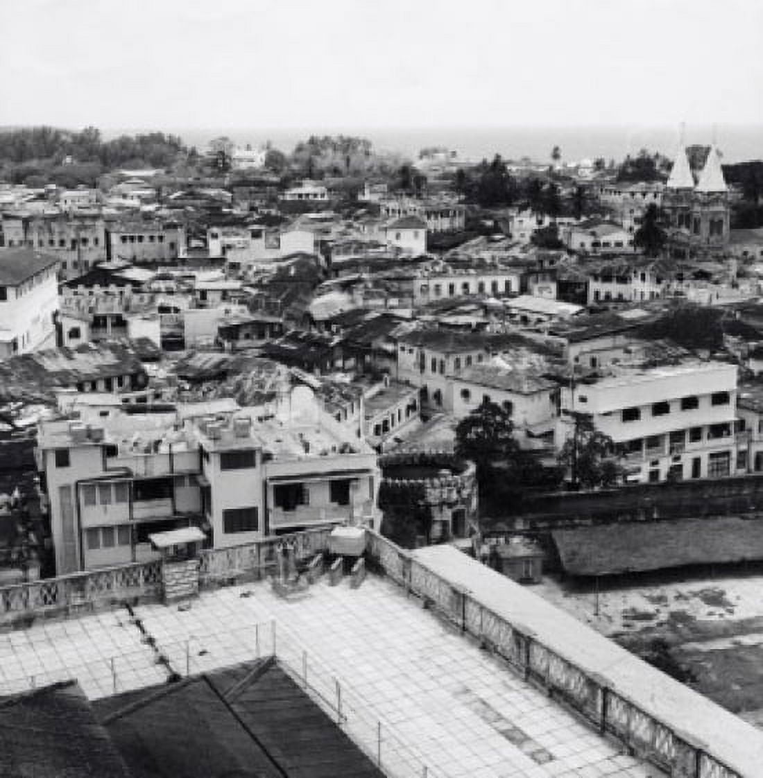 High angle view of buildings in a city Zanzibar Tanzania Canvas Art - (24 x 36)