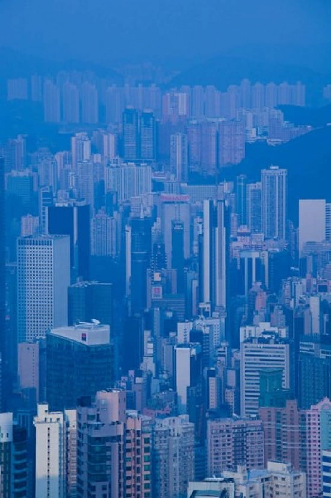 High angle view of buildings in a downtown district Central District Hong Kong Island Hong Kong Canvas Art - Panoramic Images (24 x 36)