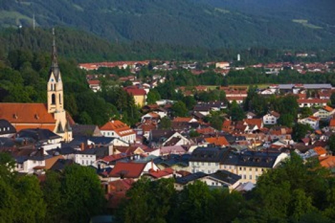 High angle view of buildings in a town Bad Tolz Bavaria Germany Canvas Art - Panoramic Images (36 x 24)