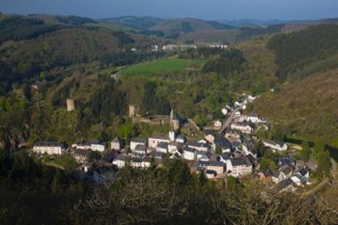 High angle view of buildings in a town Esch-sur-Sure Sure River Valley Luxembourg Canvas Art - Panoramic Images (36 x 24)