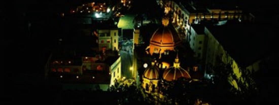 High angle view of buildings lit up at night Guanajuato Mexico Canvas Art - Panoramic Images (15 x 6)