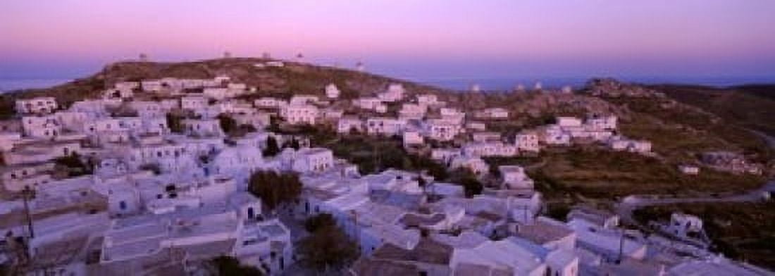 High angle view of buildings on a landscape Amorgos Cyclades Islands Greece Canvas Art - Panoramic Images (18 x 7)