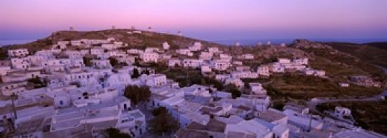 High angle view of buildings on a landscape Amorgos Cyclades Islands Greece Canvas Art - Panoramic Images (36 x 13)
