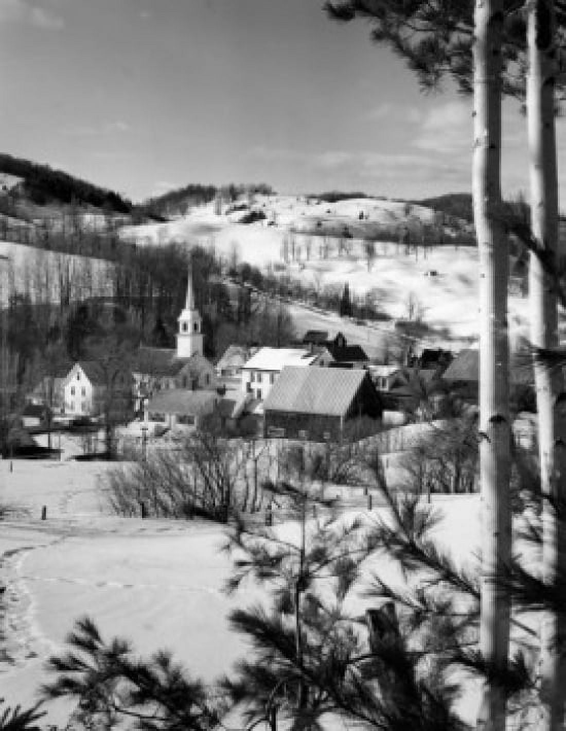 High angle view of buildings on a snow covered landscape East Corinth Vermont USA Canvas Art - (18 x 24)